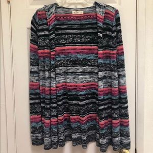 SOLD//HOLLISTER STRIPED CARDIGAN WITH HOOD